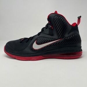 Nike LeBron 9 Miami Heat Away Black Red 469764-003 Mens 12 Basketball Shoes Read